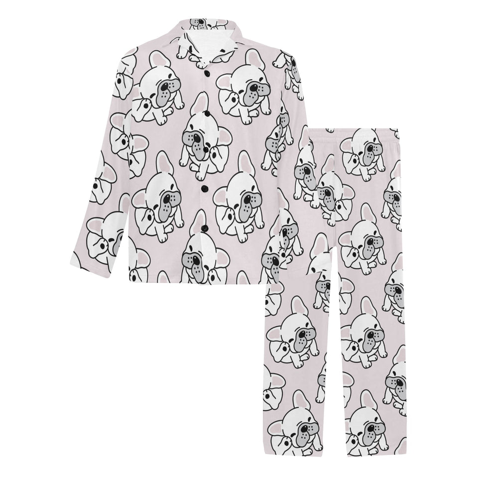 Cute french bulldog pattern Men's Long Pajama Set