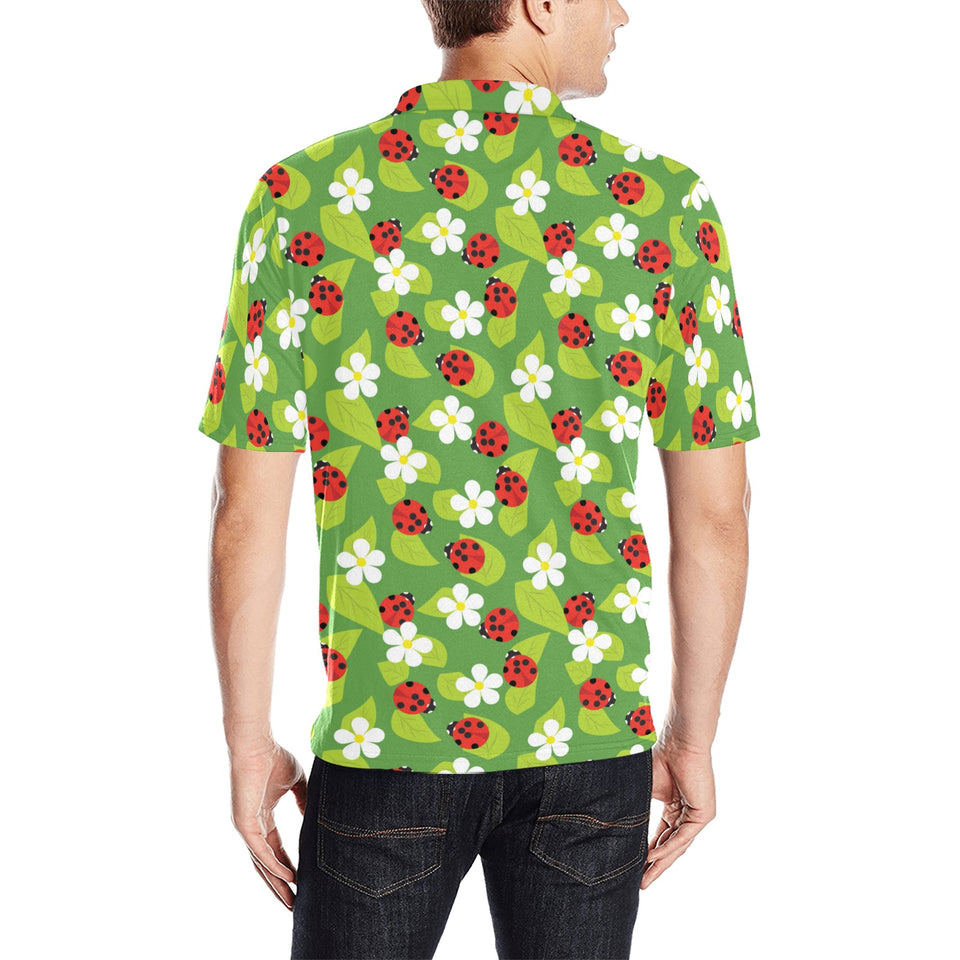 Ladybug Pattern Print Design 01 Men's All Over Print Polo Shirt