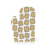 Bread Toast Pattern Print Design 03 Heat Resistant Oven Mitts