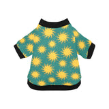 Sun green background All Over Print Pet Dog Round Neck Fuzzy Shirt