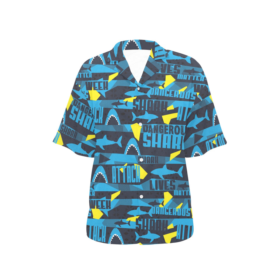 Shark dangerous Women's All Over Print Hawaiian Shirt