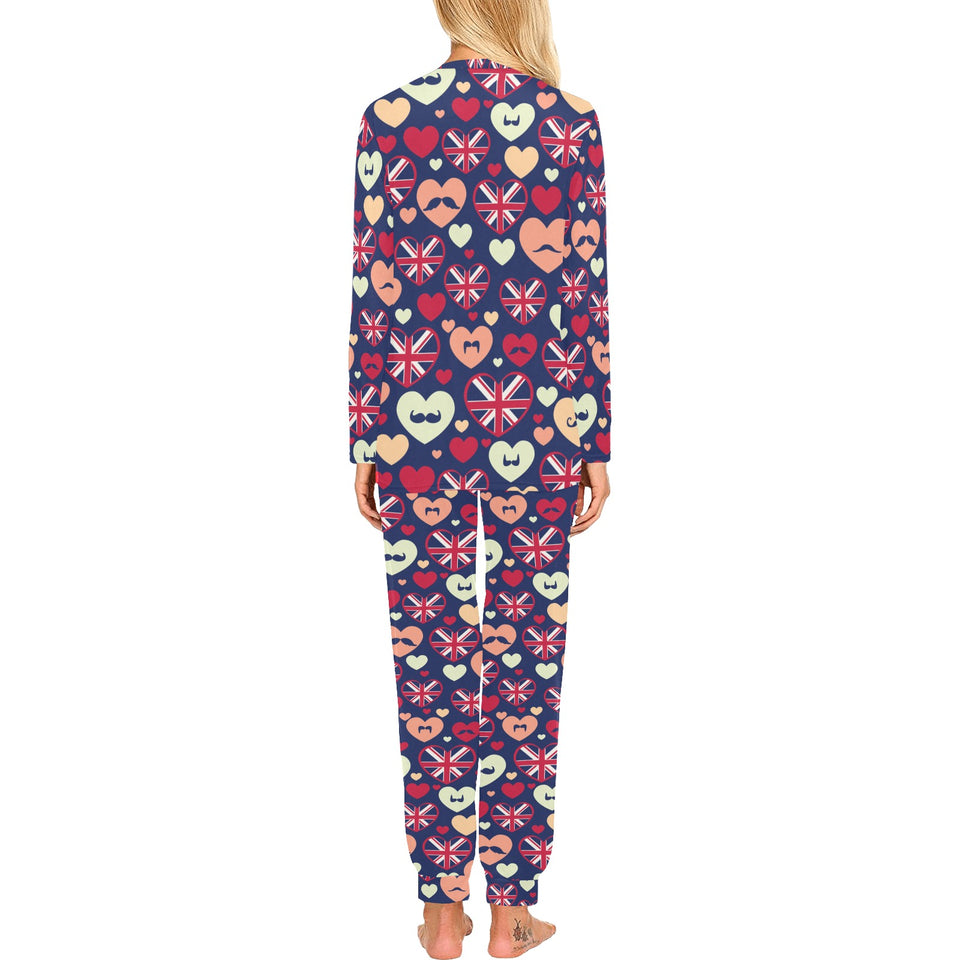 British Pattern Print Design 02 Women's All Over Print Pajama Set