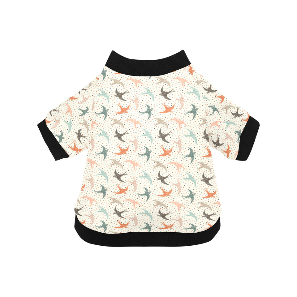 Swallow Pattern Print Design 02 All Over Print Pet Dog Round Neck Fuzzy Shirt