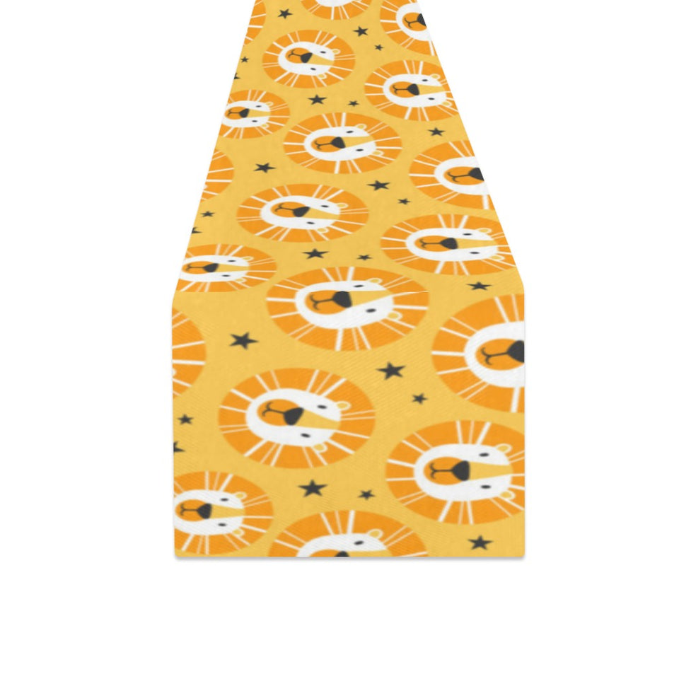 Lion Pattern Print Design 03 Table Runner