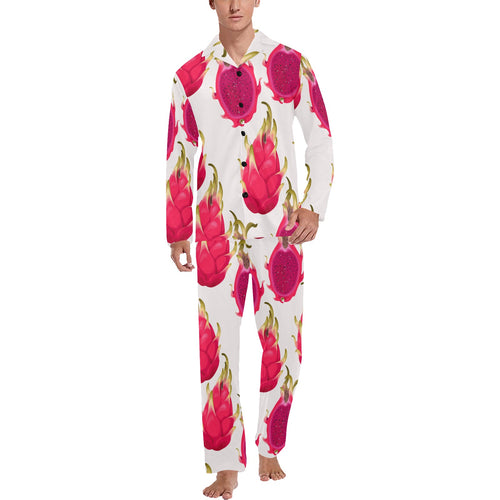 dragon fruits design pattern Men's Long Pajama Set