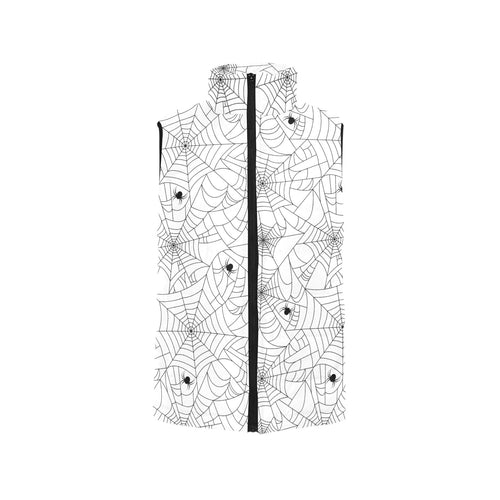 Spider web cobweb pattern white background Men's Padded Vest