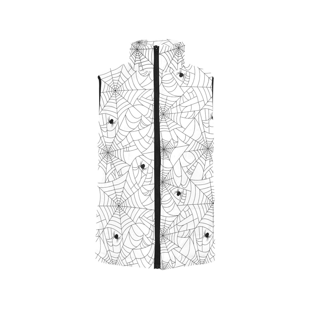 Spider web cobweb pattern white background Men's Padded Vest