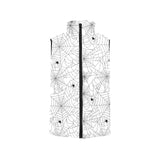 Spider web cobweb pattern white background Men's Padded Vest