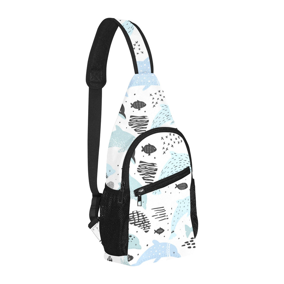 Cute dolphins Childish Style pattern All Over Print Chest Bag