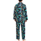 Dragon sea wave pattern Men's Long Pajama Set