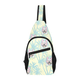 French bulldog hawaii blackground All Over Print Chest Bag