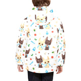 Cute Chihuahua dog pattern Kids' Boys' Girls' Padded Hooded Jacket