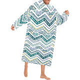 zigzag chevron paint design pattern Blanket Robe with Sleeves