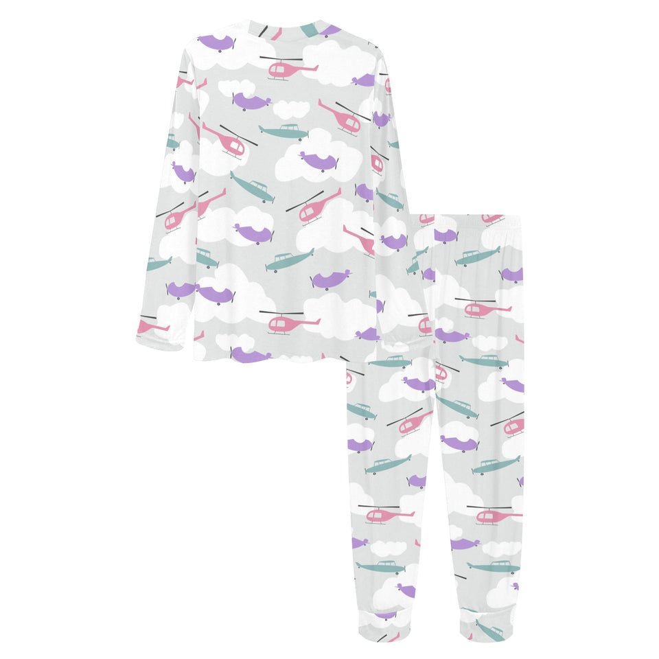 Helicopter plane pattern Women's All Over Print Pajama Set