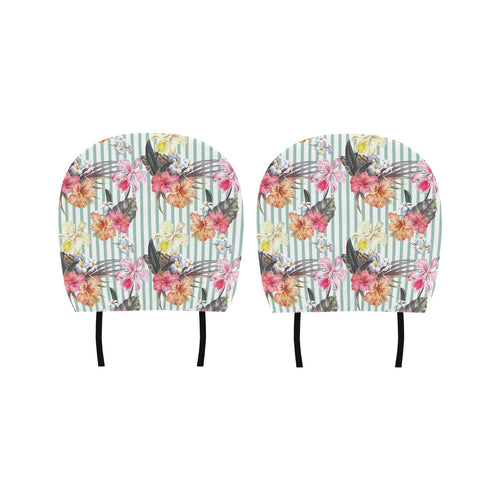 Colorful orchid flower pattern Car Headrest Cover