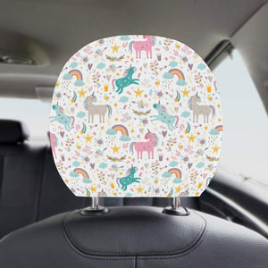 Colorful unicorn pattern Car Headrest Cover