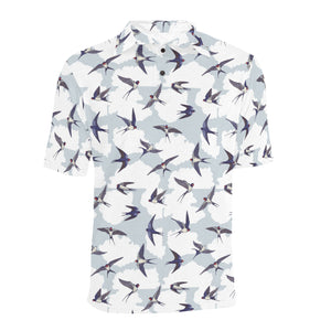 Swallow Pattern Print Design 05 Men's All Over Print Polo Shirt