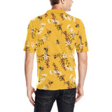 Bee flower pattern Men's All Over Print Polo Shirt