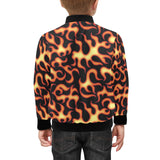 Fire flame dark pattern Kids' Boys' Girls' Bomber Jacket