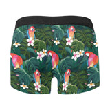 Parrot Palm tree leaves flower hibiscus pattern Men's All Over Print Boxer Briefs Men's Underwear
