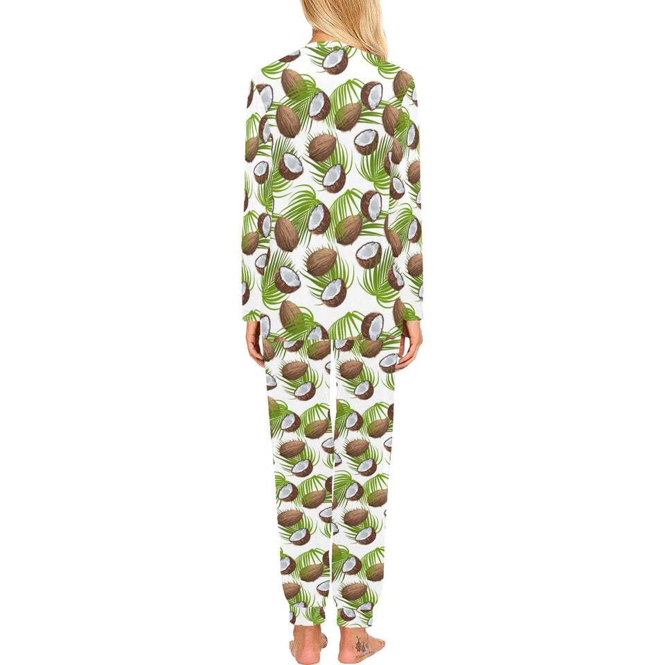 Coconut Pattern Print Design 04 Women's All Over Print Pajama Set