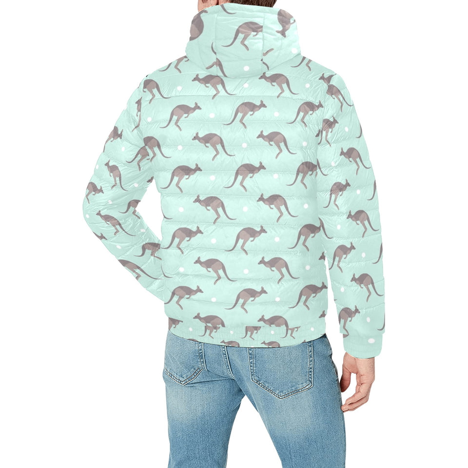 Kangaroo pattern background Men's Padded Hooded Jacket
