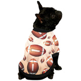 American football ball design pattern All Over Print Pet Dog Round Neck Fuzzy Shirt