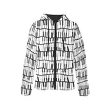 Piano Pattern Print Design 03 Women's Padded Hooded Jacket