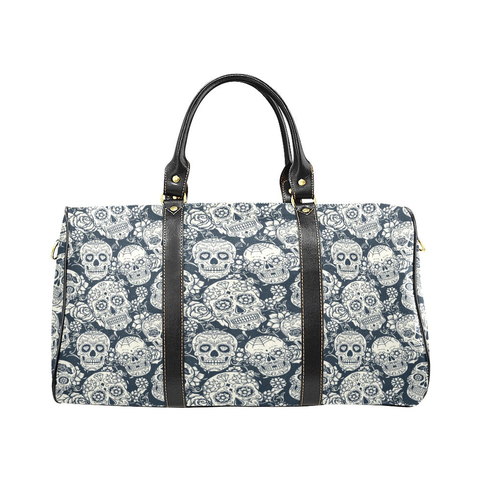 Sugar skull black white pattern Travel Bag
