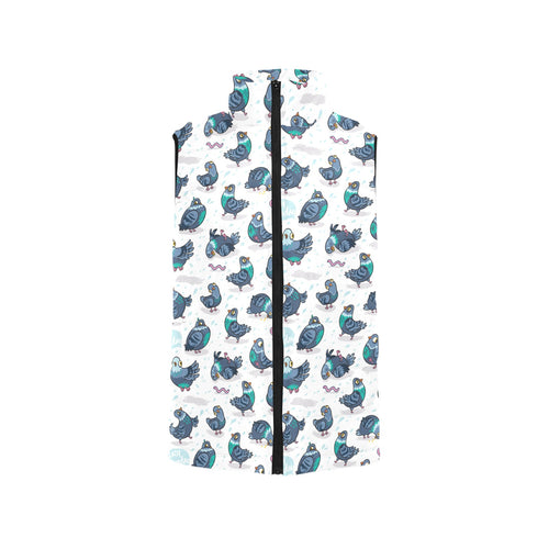 Pigeon Pattern Print Design 02 Men's Padded Vest
