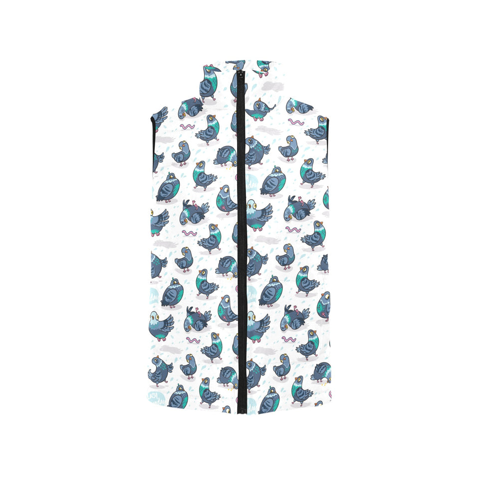 Pigeon Pattern Print Design 02 Men's Padded Vest