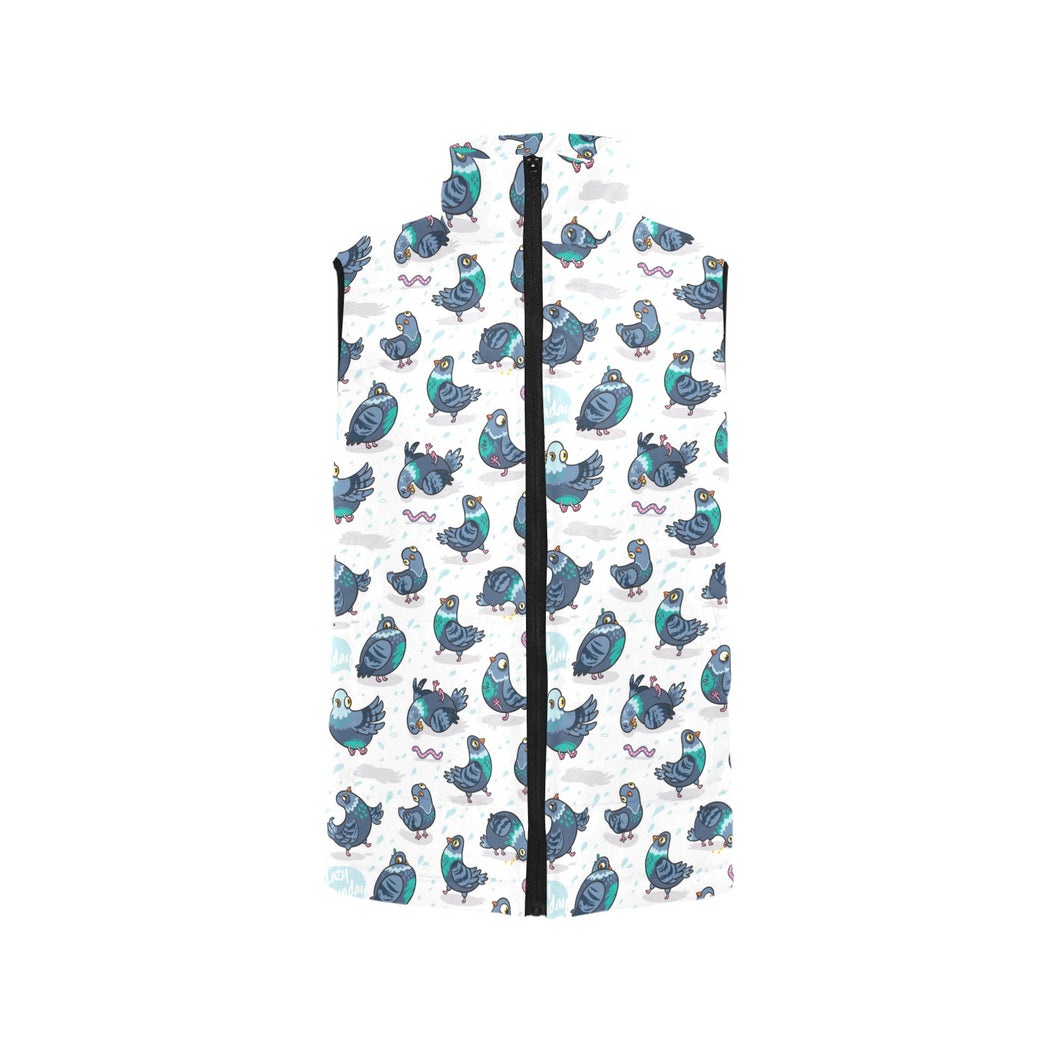 Pigeon Pattern Print Design 02 Men's Padded Vest