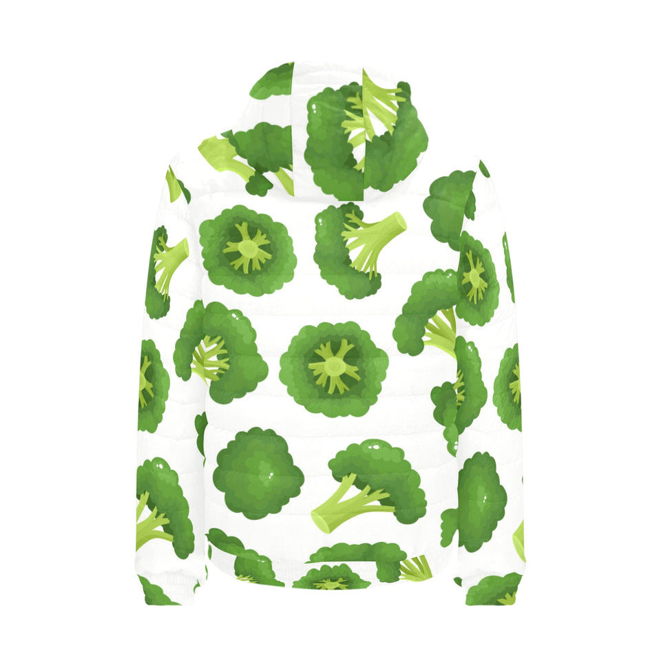 Cute broccoli pattern Men's Padded Hooded Jacket