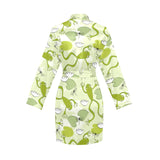 Cute frog dragonfly pattern Women's Long Sleeve Belted Night Robe