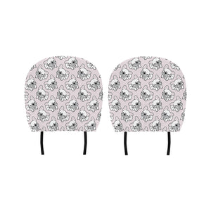 Cute french bulldog pattern Car Headrest Cover