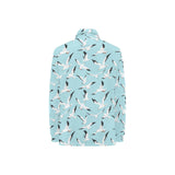Seagull Pattern Print Design 01 Women's Long Sleeve Polo Shirt