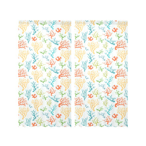 Coral Reef Pattern Print Design 02 Gauze Curtain