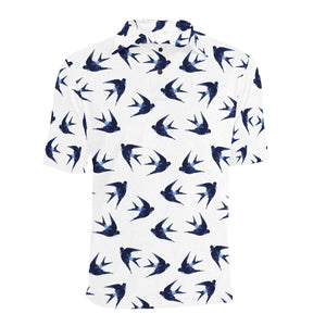 Swallow Pattern Print Design 03 Men's All Over Print Polo Shirt