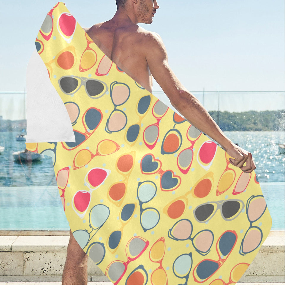 Sun Glasses Pattern Print Design 05 Beach Towel