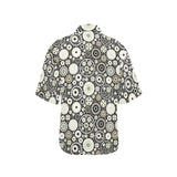 Gear Pattern Print Design 02 Women's All Over Print Hawaiian Shirt