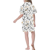 Anchors Rudders pattern Kids' Boys' Girls' V-Neck Short Pajama Set