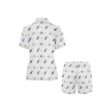 Cute helicopter star pattern Women's V-Neck Short Pajama Set