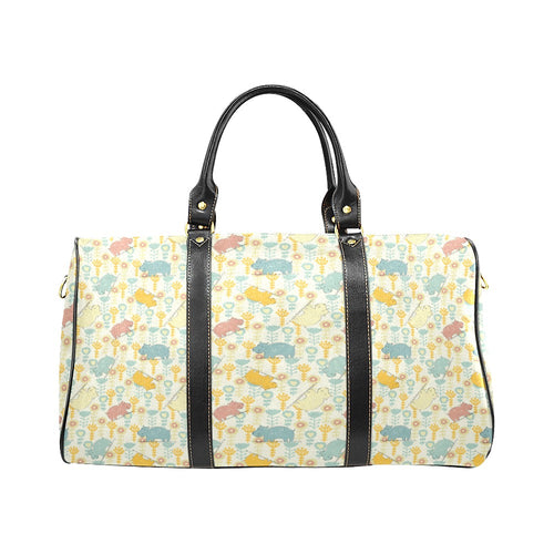 Hippopotamus Pattern Print Design 04 Travel Bag