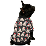 Christmas Pugs Santa_s red cap pattern All Over Print Pet Dog Round Neck Fuzzy Shirt