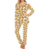 Hamburger Pattern Print Design 03 Women's Long Pajama Set