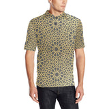 arabic star gold pattern Men's All Over Print Polo Shirt