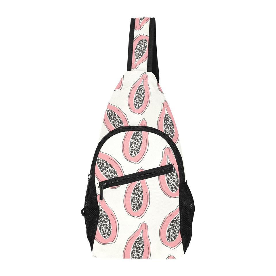 papaya pattern All Over Print Chest Bag