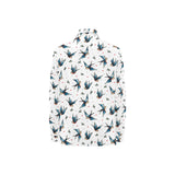 Swallow Pattern Print Design 04 Women's Long Sleeve Polo Shirt