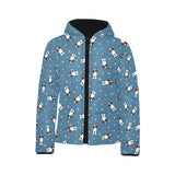 Cute boston terrier dog spattern Kids' Boys' Girls' Padded Hooded Jacket