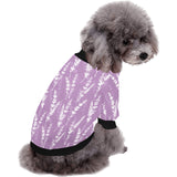 Lavender flowers purple pattern All Over Print Pet Dog Round Neck Fuzzy Shirt